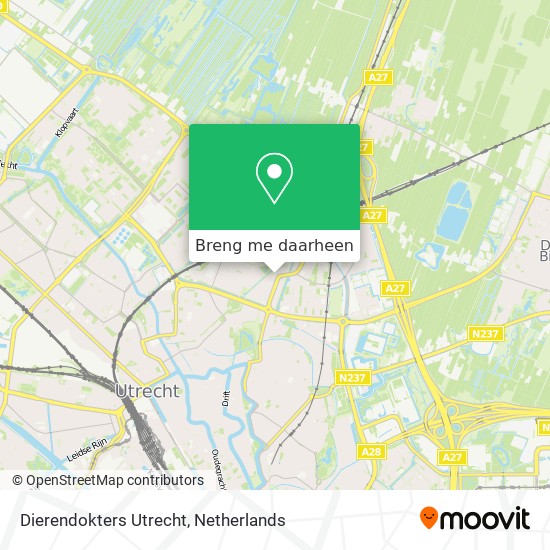 Dierendokters Utrecht kaart