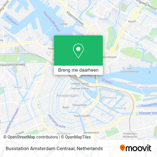 Busstation Amsterdam Centraal kaart