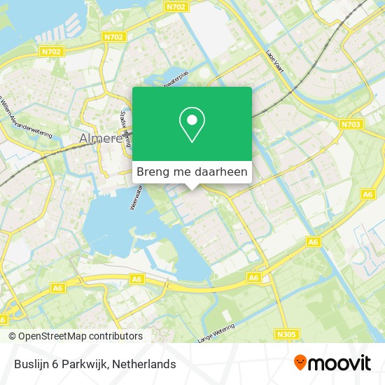 Buslijn 6 Parkwijk kaart