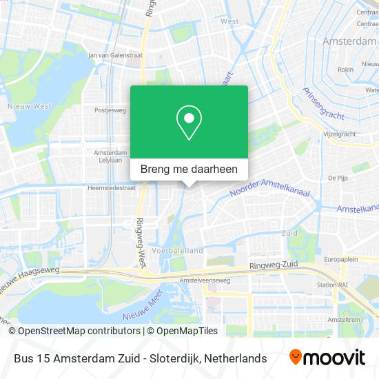 Bus 15 Amsterdam Zuid - Sloterdijk kaart