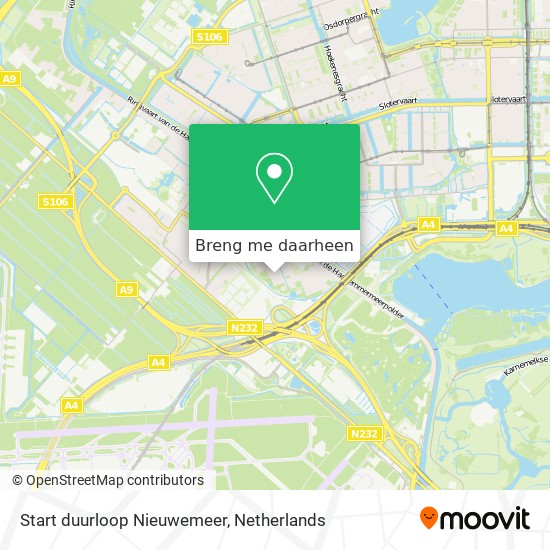 Start duurloop Nieuwemeer kaart