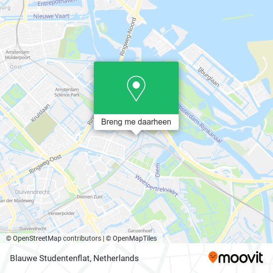 Blauwe Studentenflat kaart