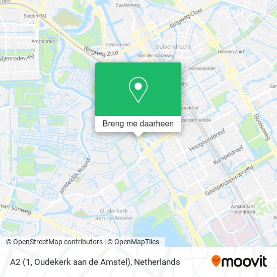 A2 (1, Oudekerk aan de Amstel) kaart