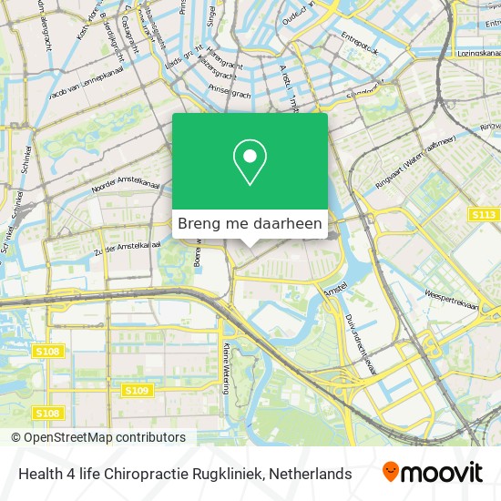 Health 4 life Chiropractie Rugkliniek kaart