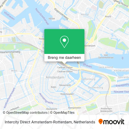 Intercity Direct Amsterdam-Rotterdam kaart