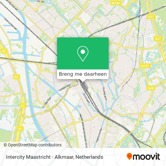 Intercity Maastricht - Alkmaar kaart