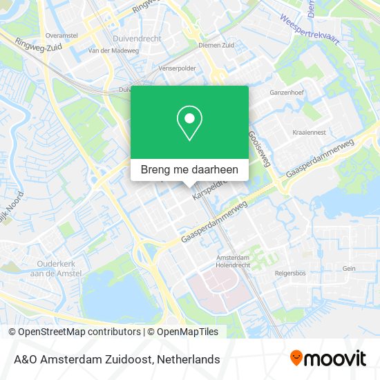 A&O Amsterdam Zuidoost kaart