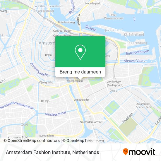 Amsterdam Fashion Institute kaart