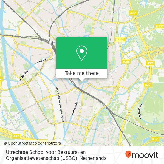 Utrechtse School voor Bestuurs- en Organisatiewetenschap (USBO) kaart