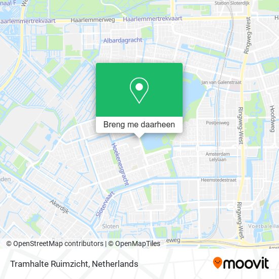 Tramhalte Ruimzicht kaart