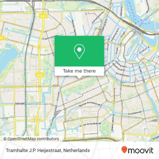 Tramhalte J.P. Heijestraat kaart