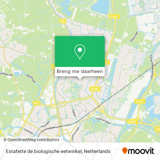 Estafette de biologische eetwinkel kaart