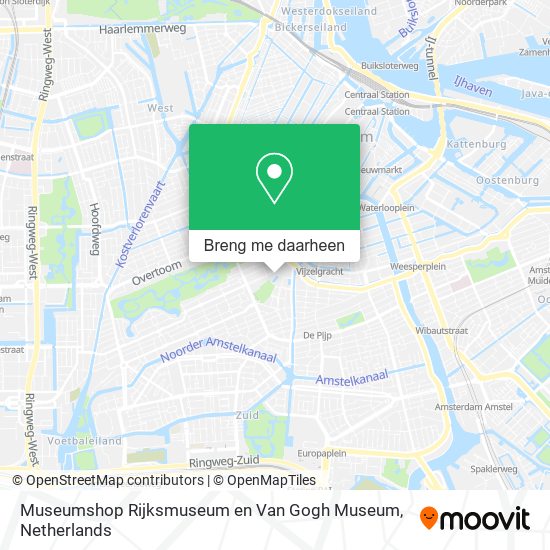 Museumshop Rijksmuseum en Van Gogh Museum kaart