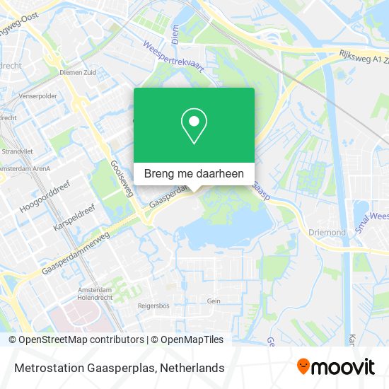 Metrostation Gaasperplas kaart
