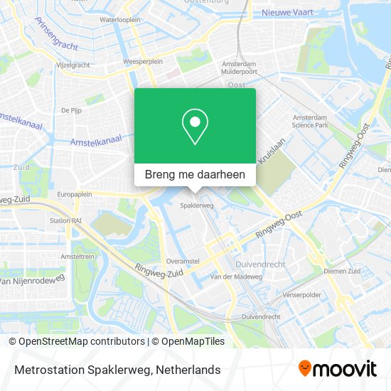 Metrostation Spaklerweg kaart