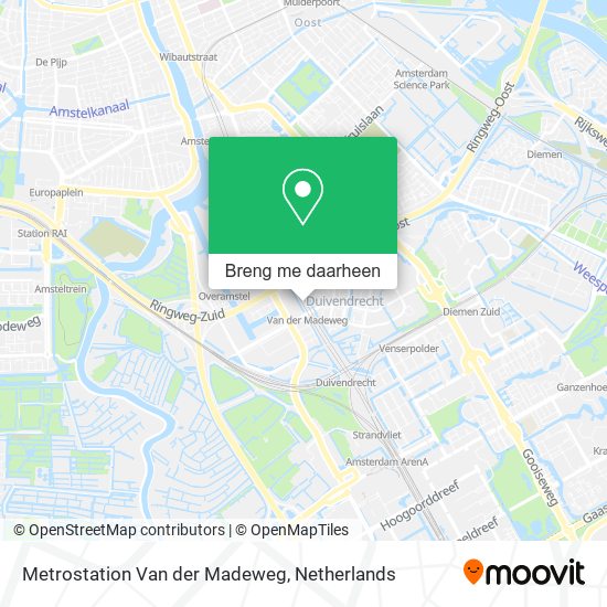 Metrostation Van der Madeweg kaart