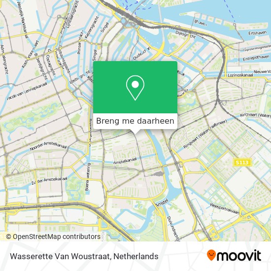 Wasserette Van Woustraat kaart