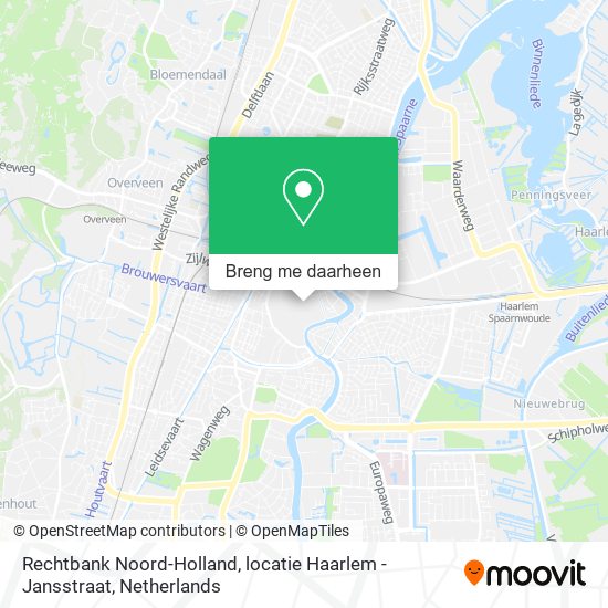 Rechtbank Noord-Holland, locatie Haarlem - Jansstraat kaart