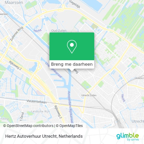 Hertz Autoverhuur Utrecht kaart