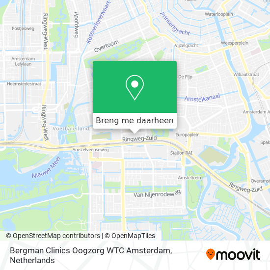 Bergman Clinics Oogzorg WTC Amsterdam kaart