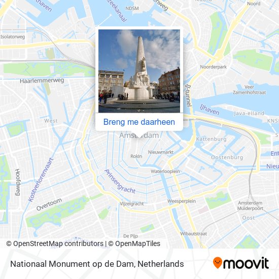 Nationaal Monument op de Dam kaart