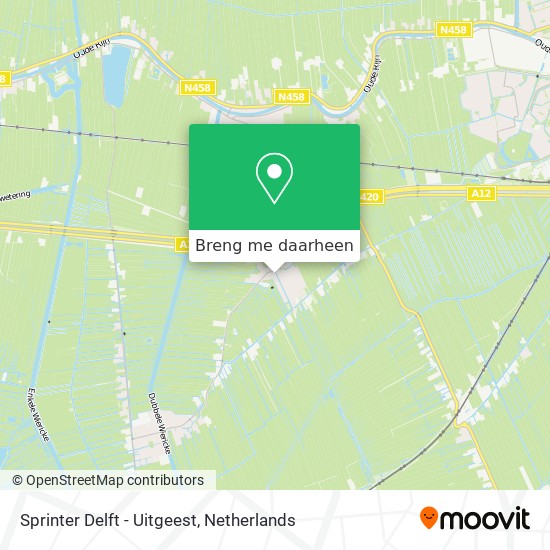 Sprinter Delft - Uitgeest kaart