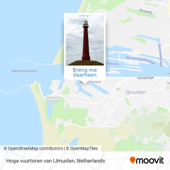 Hoge vuurtoren van IJmuiden kaart