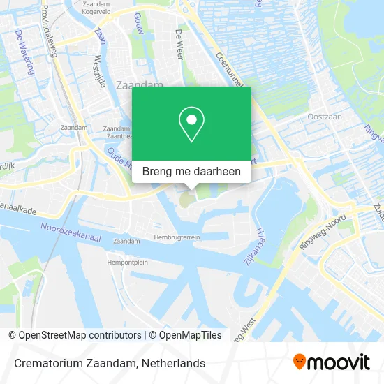 Crematorium Zaandam kaart