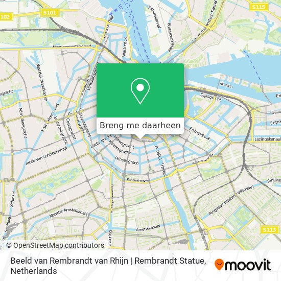 Beeld van Rembrandt van Rhijn | Rembrandt Statue kaart