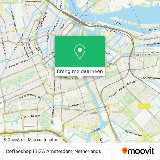 Coffeeshop IBIZA Amsterdam kaart