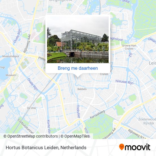 Hortus Botanicus Leiden kaart