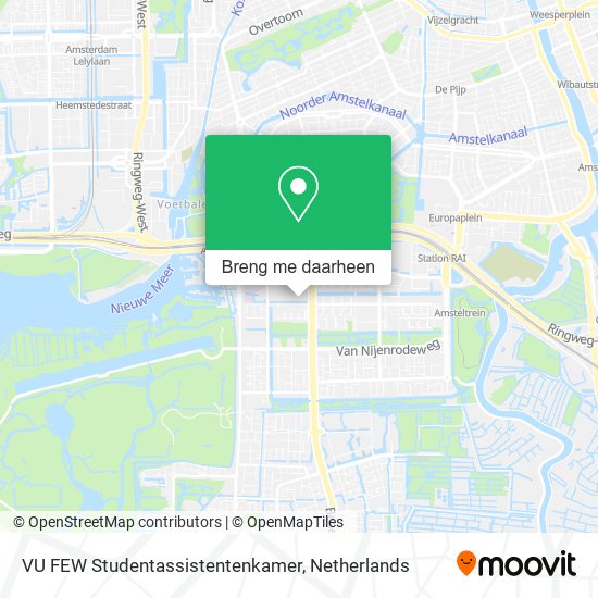 VU FEW Studentassistentenkamer kaart