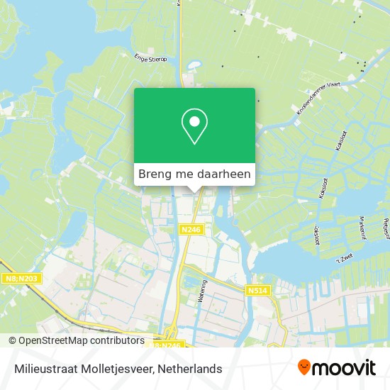 Milieustraat Molletjesveer kaart