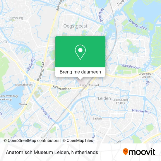 Anatomisch Museum Leiden kaart