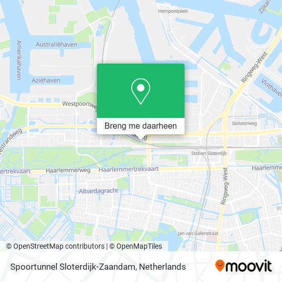 Spoortunnel Sloterdijk-Zaandam kaart