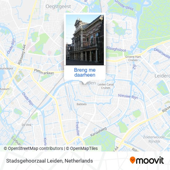Stadsgehoorzaal Leiden kaart