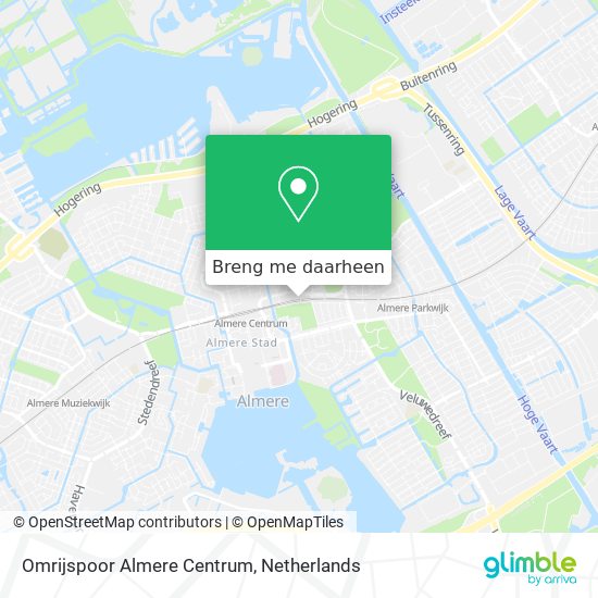 Omrijspoor Almere Centrum kaart