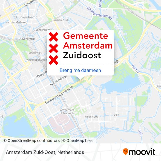 Amsterdam Zuid-Oost kaart