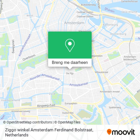 Ziggo winkel Amsterdam Ferdinand Bolstraat kaart