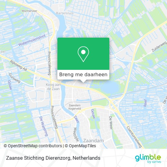 Zaanse Stichting Dierenzorg kaart
