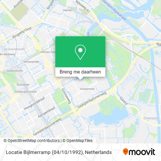 Locatie Bijlmerramp (04 / 10 / 1992) kaart