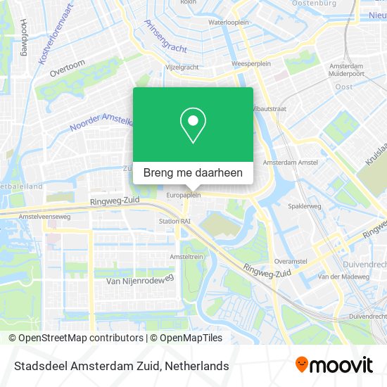 Stadsdeel Amsterdam Zuid kaart