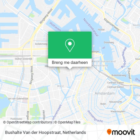 Bushalte Van der Hoopstraat kaart