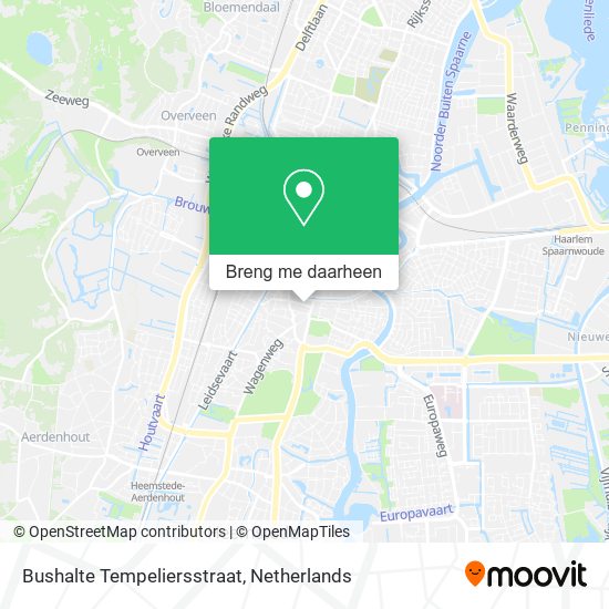 Bushalte Tempeliersstraat kaart