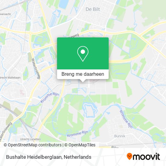 Bushalte Heidelberglaan kaart
