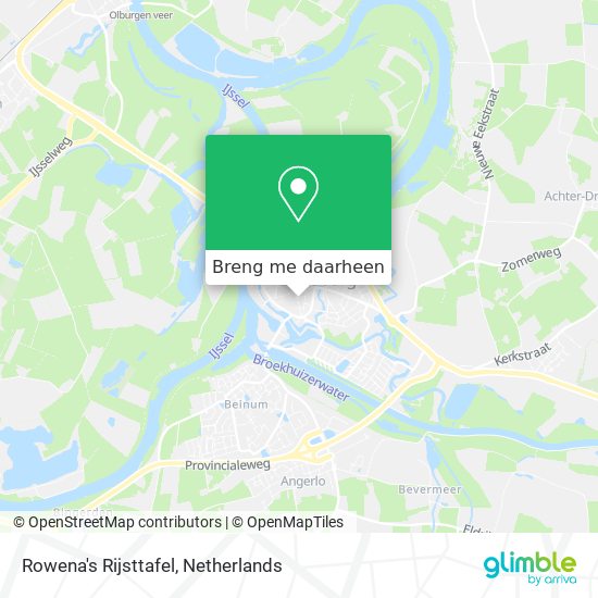 Rowena's Rijsttafel kaart