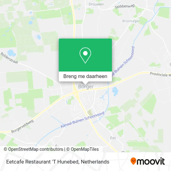 Eetcafe Restaurant 'T Hunebed kaart