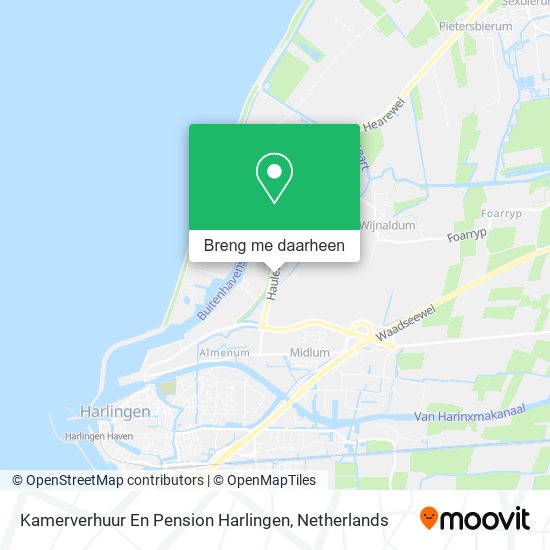 Kamerverhuur En Pension Harlingen kaart