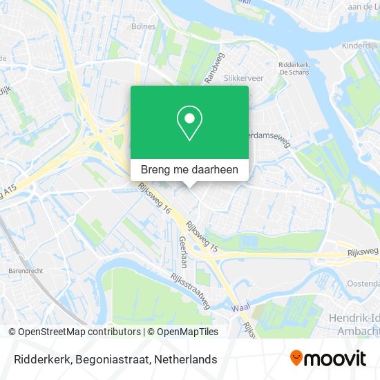 Ridderkerk, Begoniastraat kaart
