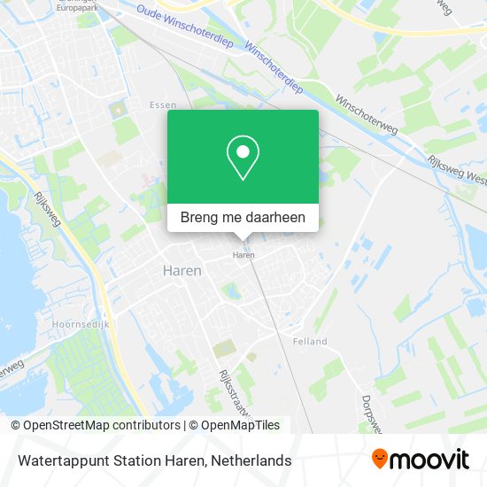 Watertappunt Station Haren kaart